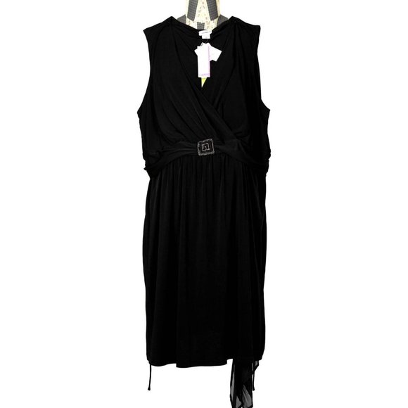 Motherhood Maternity Fancy Dress Black Knee Length Sleeveless Plus 3X New - Picture 1 of 6